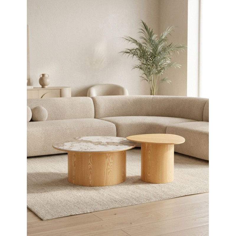 Conjunto Mesas de Salón Ashley Oak/Cerámica - Montiel