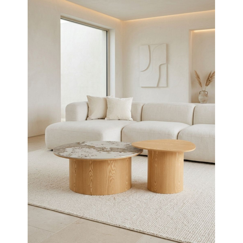 Conjunto Mesas de Salón Ashley Oak/Cerámica - Montiel