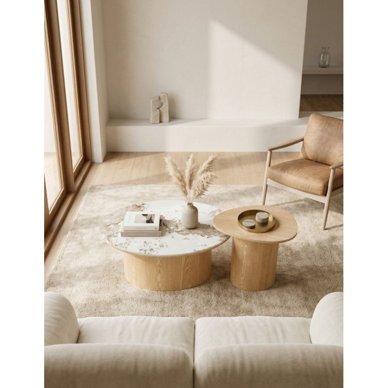 Conjunto Mesas de Salón Ashley Oak/Cerámica - Montiel