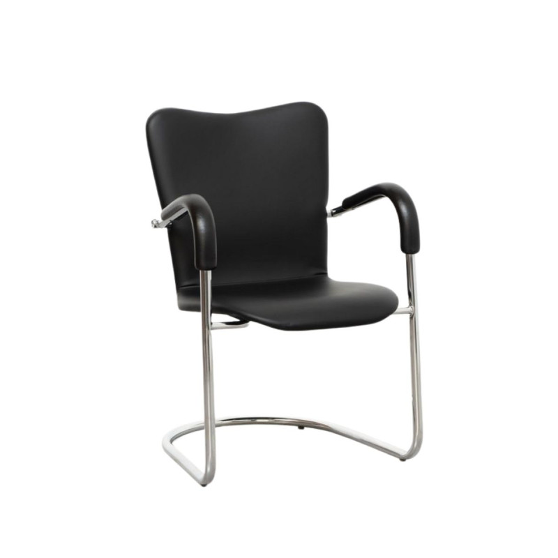 Silla Confidente Símil Piel Negra MM1012 - Montiel