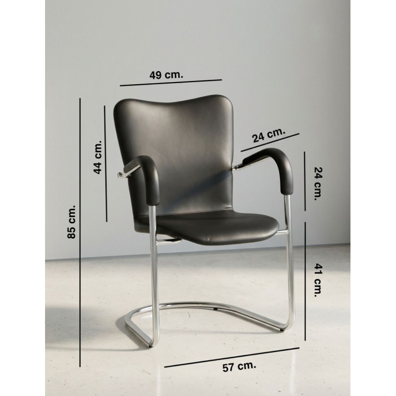 Silla Confidente Símil Piel Negra MM1012 - Montiel
