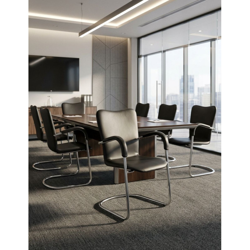 Silla Confidente Símil Piel Negra MM1012 - Montiel