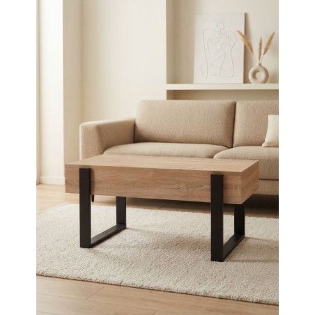 Mesa de Centro Elevable Insustrial Oak/Negro - Montiel