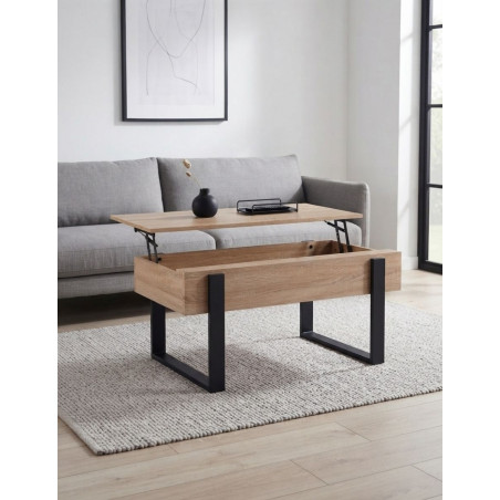 Mesa de Centro Elevable Insustrial Oak/Negro - Montiel