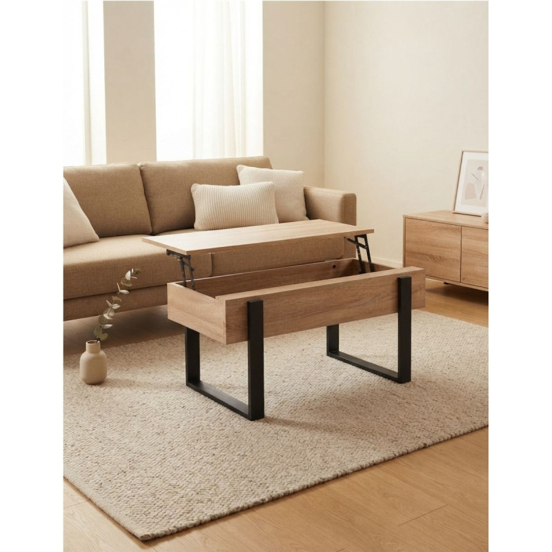 Mesa de Centro Elevable Insustrial Oak/Negro - Montiel