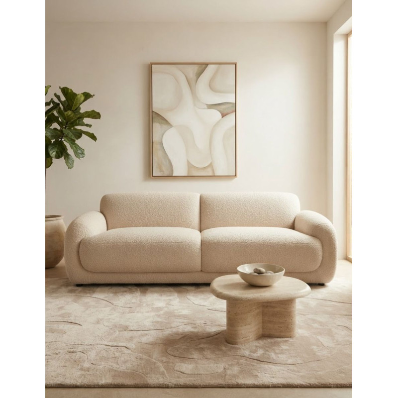 Sofá Beige Ligerz de 3 Plazas para Salón - Montiel