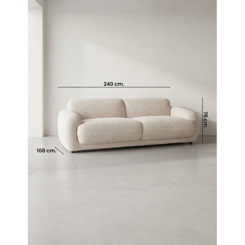 Sofá Beige Ligerz de 3 Plazas para Salón - Montiel