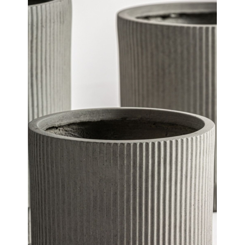 Macetero Vulk J/3 de Cerámica Gris - Montiel