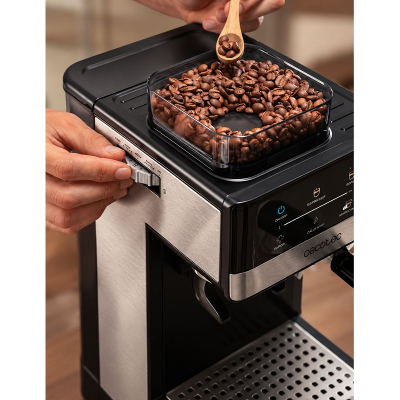 Cafetera Power Espresso 20 Grind Negra y Plata - Montiel