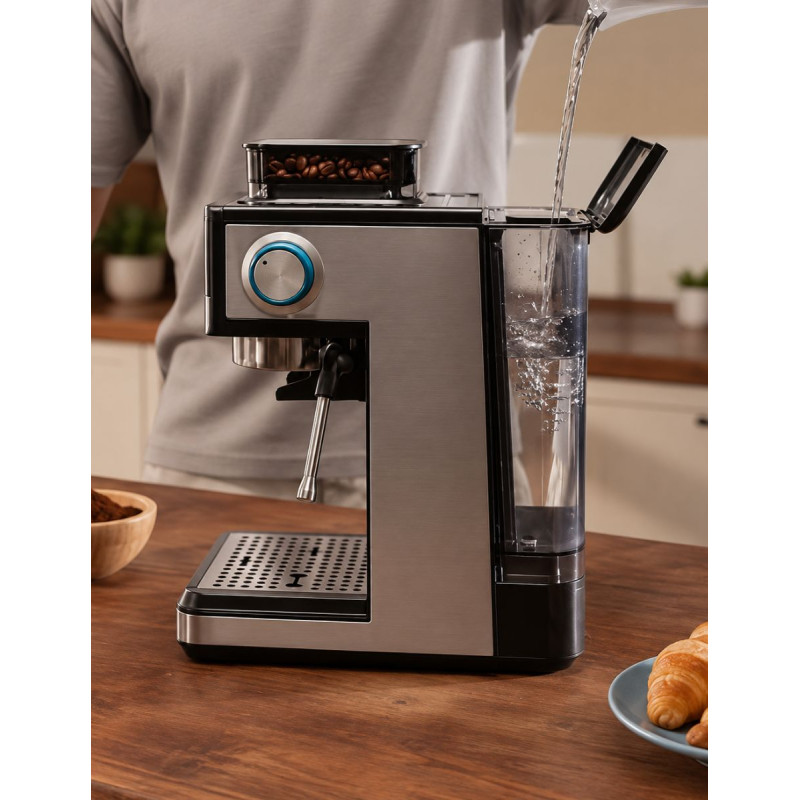 Cafetera Power Espresso 20 Grind Negra y Plata - Montiel