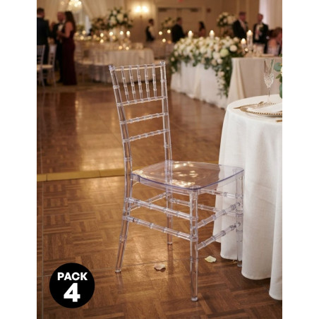 Pack de 4 Sillas Comedor Transparente Mod. Tiffany - Montiel