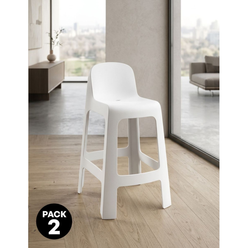 Pack de 2 Taburetes Plástico Blancos Hogar Karb - Montiel