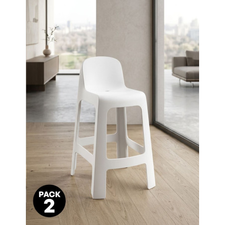 Pack de 2 Taburetes Plástico Blancos Hogar Karb - Montiel