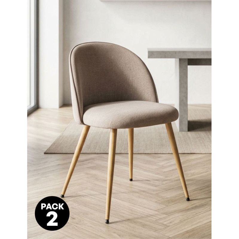 Pack de 2 Silla Beige para Comedor Evora - Montiel
