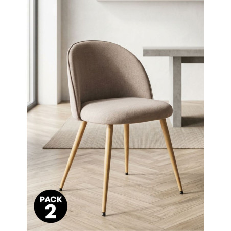 Pack de 2 Silla Beige para Comedor Evora - Montiel
