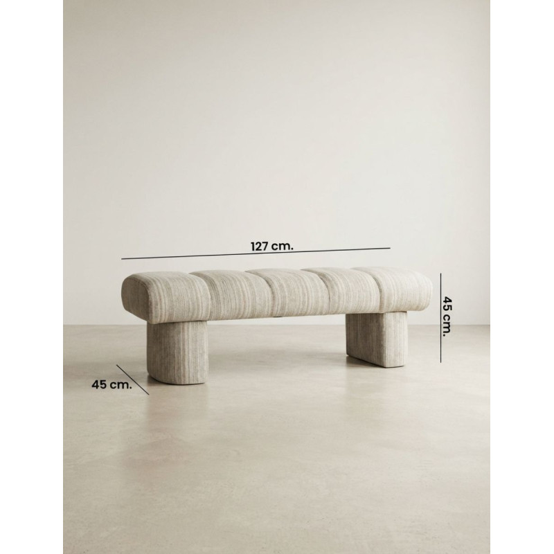 Asiento Pie de Cama Meiz de Poliéster Gris - Montiel