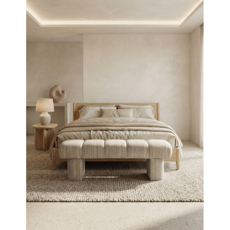 Asiento Pie de Cama Meiz de Poliéster Gris - Montiel