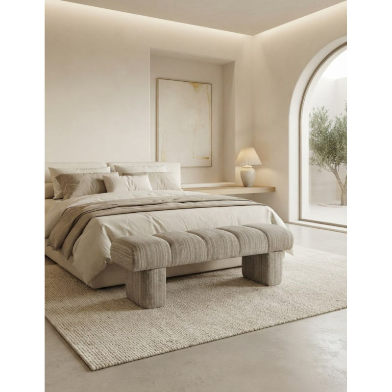 Asiento Pie de Cama Meiz de Poliéster Gris - Montiel