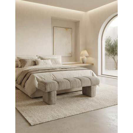 Asiento Pie de Cama Meiz de Poliéster Gris - Montiel