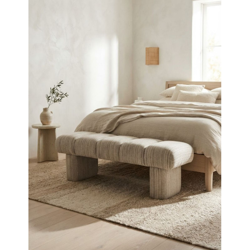 Asiento Pie de Cama Meiz de Poliéster Gris - Montiel