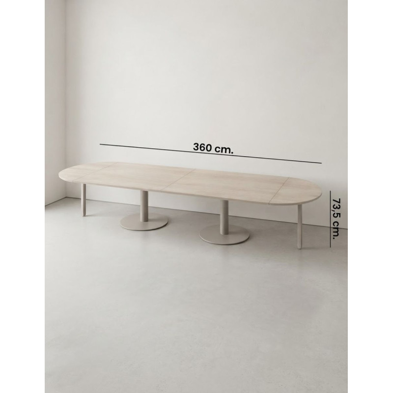Mesa Reunión 320x160 cm. Peana de Kesta - Montiel