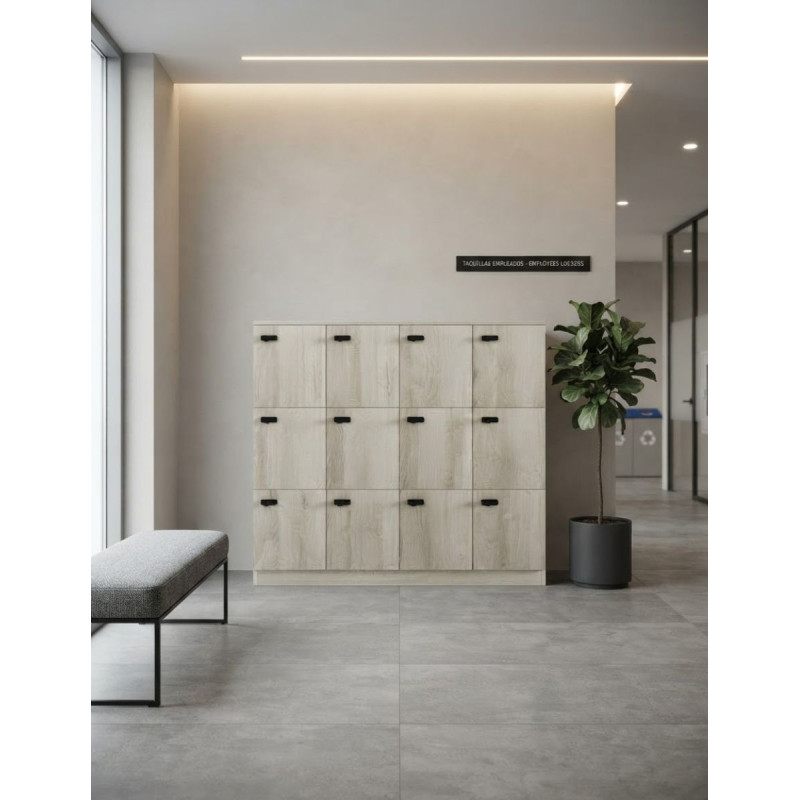 Taquilla Oficina de Madera 3 Puertas de Kesta - Montiel