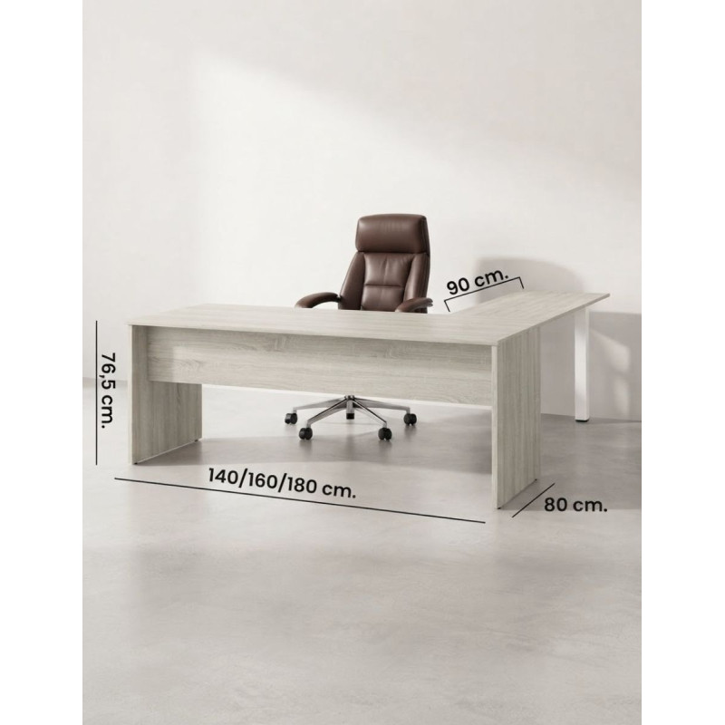 Mesa Dirección Oficina con Ala Pata Panel de Kunna - Montiel