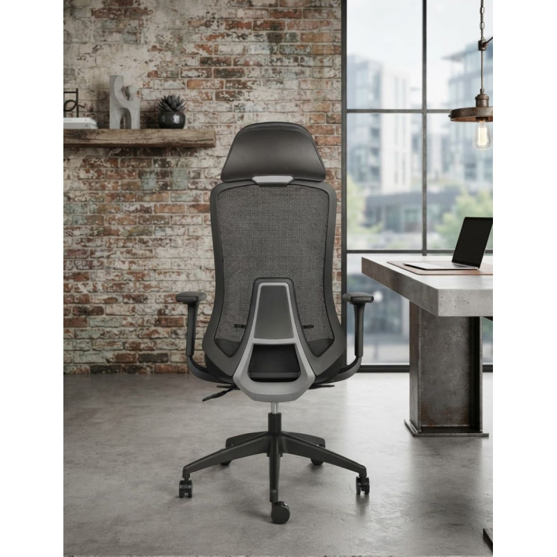 Silla Ergonómica Negra Oficina FEDO de Vincolo - Montiel