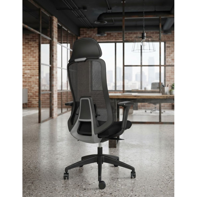 Silla Ergonómica Negra Oficina FEDO de Vincolo - Montiel