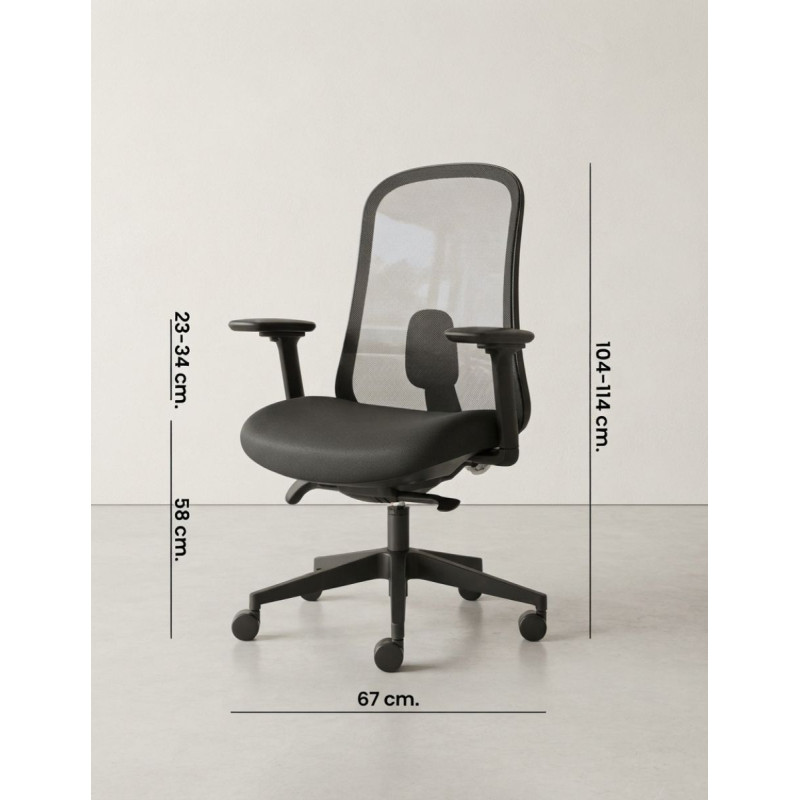 Silla Oficina Lucerna Malla Transparente de Euromof - Montiel