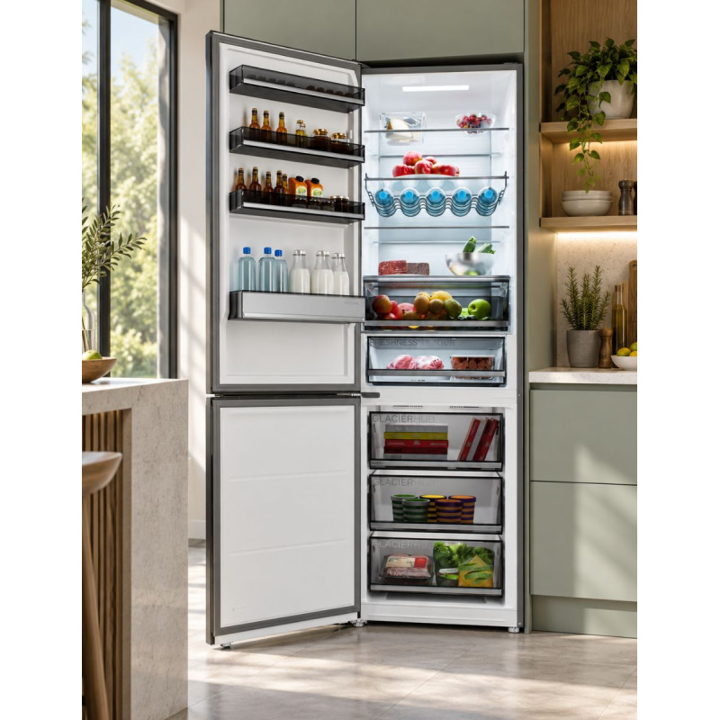 Bolero CoolMarket Combi 456 Frigorífico Black Glass C - Montiel