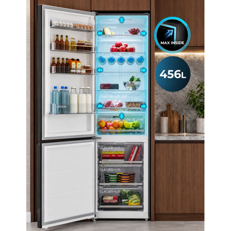 Bolero CoolMarket Combi 456 Frigorífico Black Glass C - Montiel