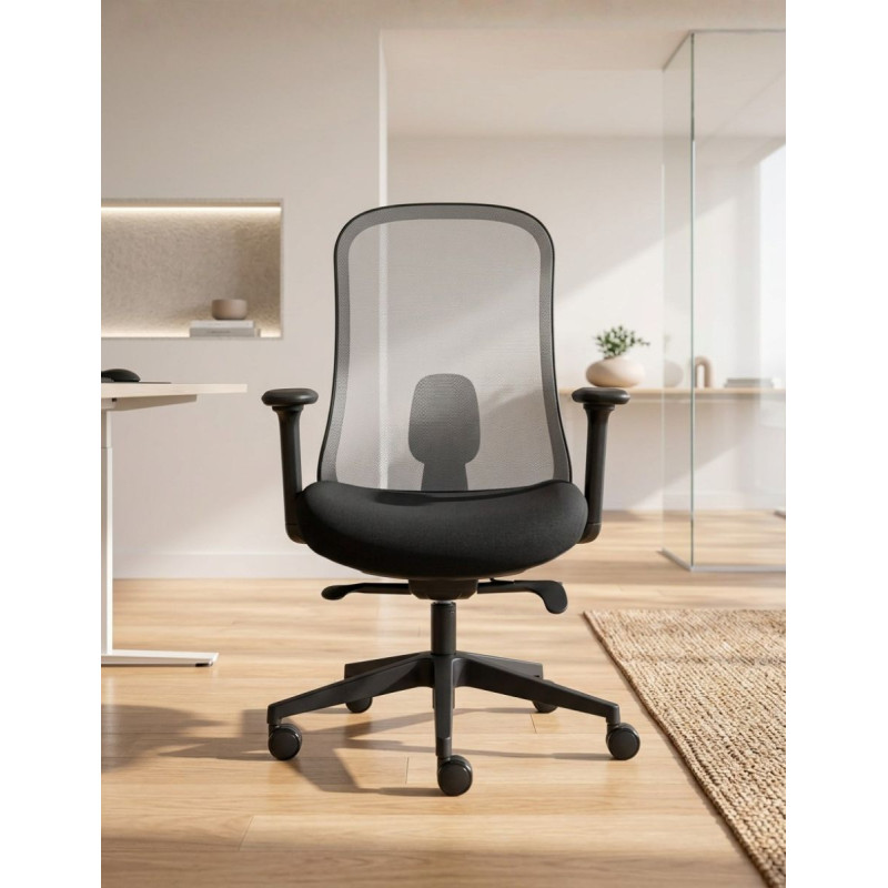 Silla Oficina Lucerna Malla Transparente de Euromof - Montiel
