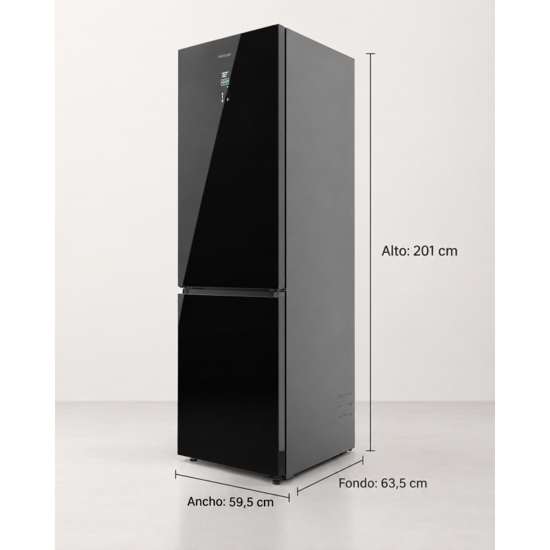 Bolero CoolMarket Combi 456 Frigorífico Black Glass C - Montiel