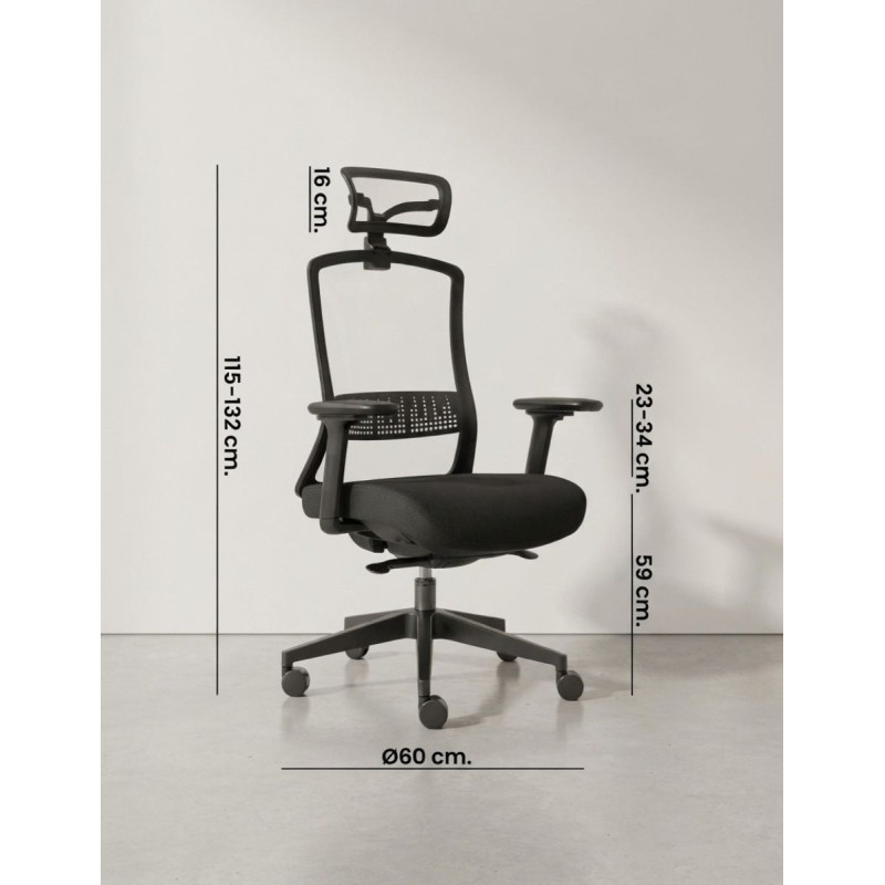 Silla Oficina Aira Malla Transparente de Euromof - Montiel