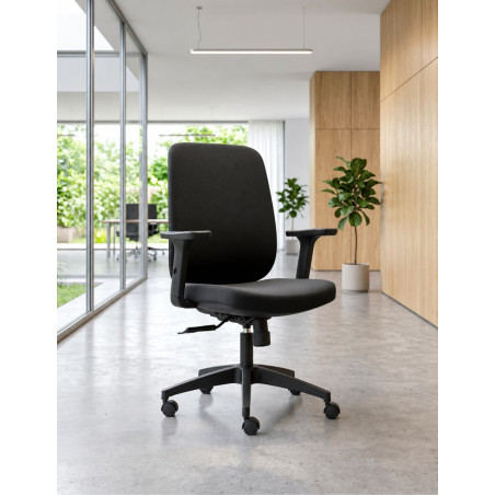 Silla Oficina Ergonómica Torino Negra de Euromof - Montiel