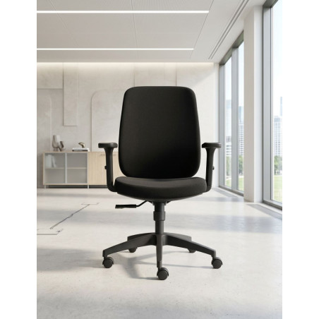 Silla Oficina Ergonómica Torino Negra de Euromof - Montiel