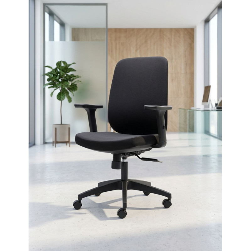 Silla Oficina Ergonómica Torino Negra de Euromof - Montiel