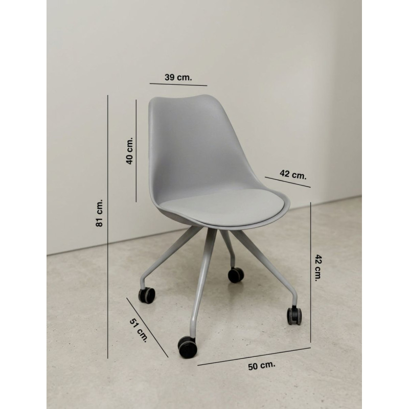 Silla Giratoria Monocarcasa Gris MM1909 - Montiel