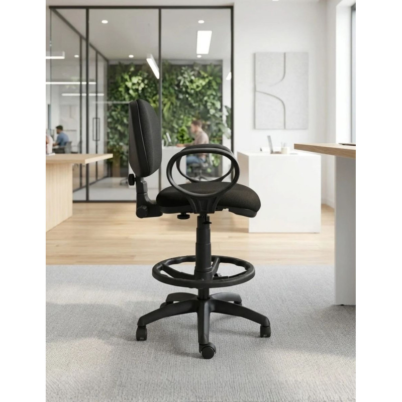 Taburete Oficina Saldaña con Respaldo de Vincolo