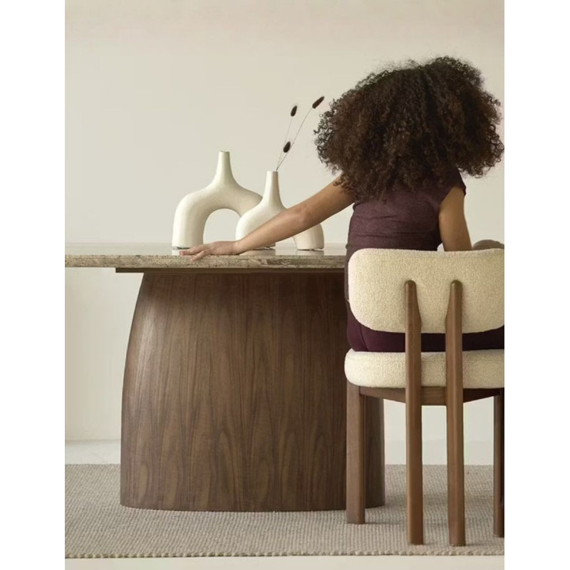 Mesa Comedor Kaia de Madera y Mármol de Unika Living