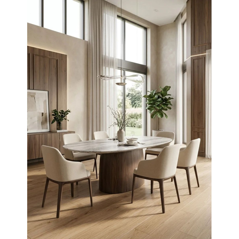 Mesa de Comedor Mármol y Madera Kaia de Unika Living - Montiel