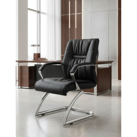 ▷ Sillón Confidente de Piel Cantabria de Herpesa - Oficinas Montiel