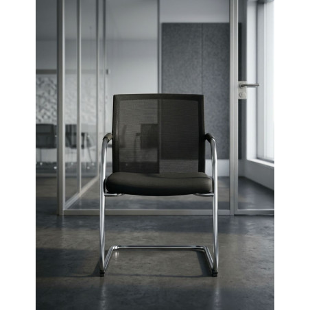 Silla Confidente con Malla Negra de Coinma - Montiel