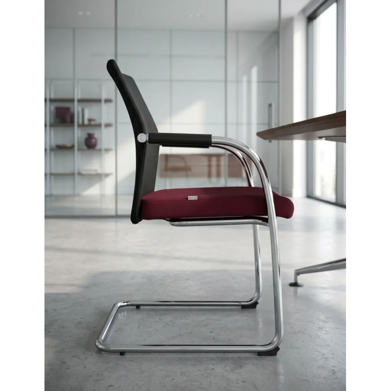 Silla Confidente con Malla Negra de Coinma - Montiel