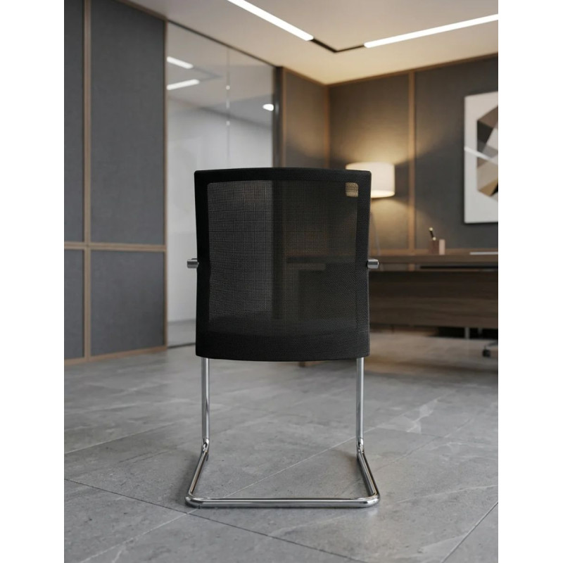 Silla Confidente con Malla Negra de Coinma - Montiel