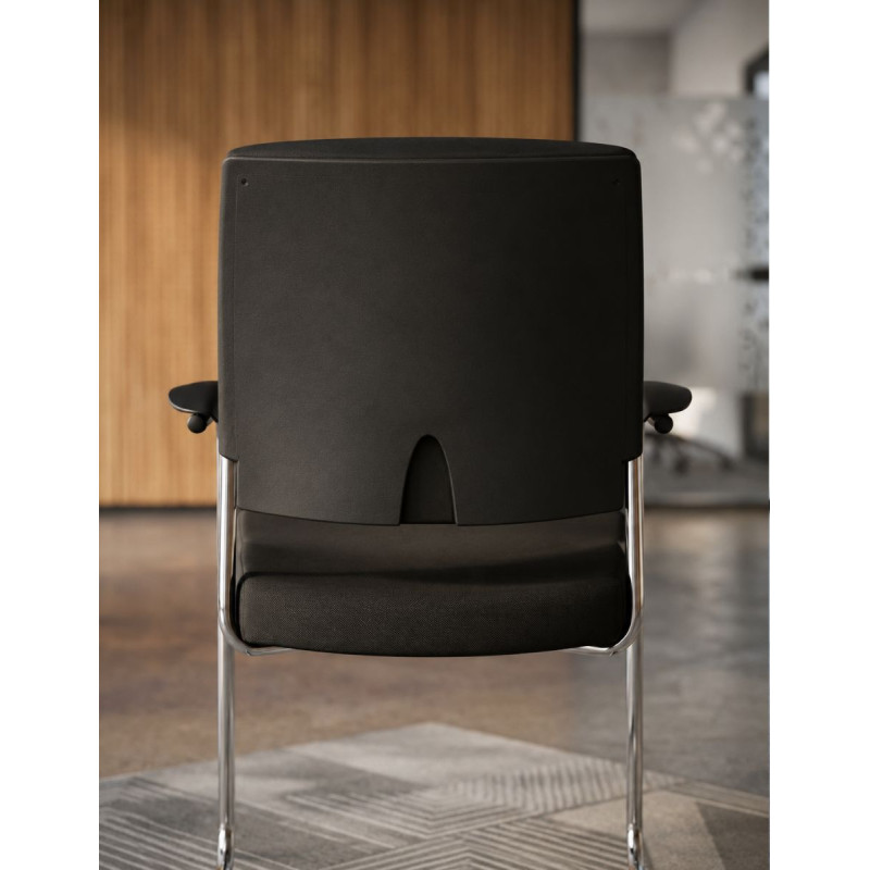 Silla Oficina Negra Patín Metálico de Roder - Montiel
