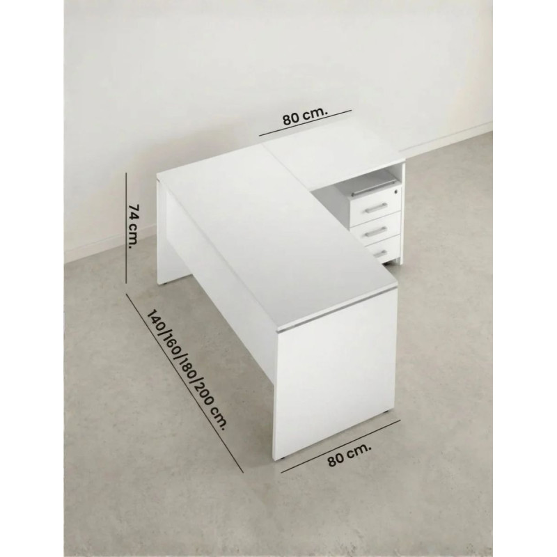Mesa Oficina con Ala y Buc con Ruedas de Herpesa - Montiel