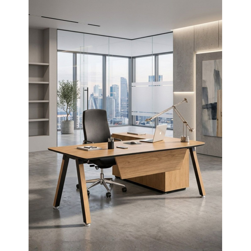 Mesa Dirección con Mueble Auxiliar AT de Herpesa - Montiel