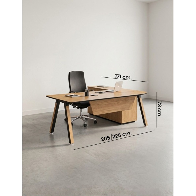 Mesa Dirección con Mueble Auxiliar AT de Herpesa - Montiel